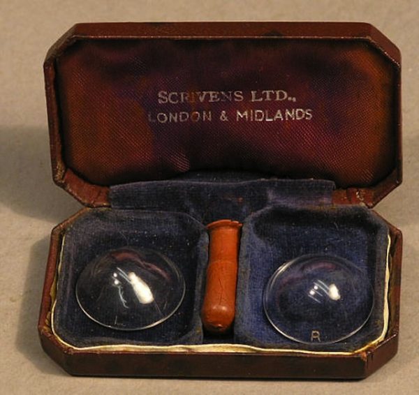 One of the first style of contact lenses developed by Adolf Fick.